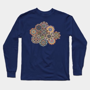 t-shirt design featuring an intricate mandala design with floral elements, detailed illustrations, and vibrant colors Long Sleeve T-Shirt